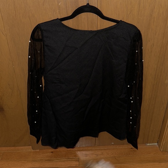 Black Long Sleeve Blouse - Picture 3 of 4